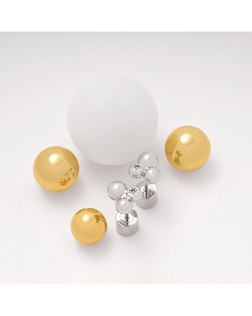 Meulien Metallic Bubble Cluster Stud Earrings