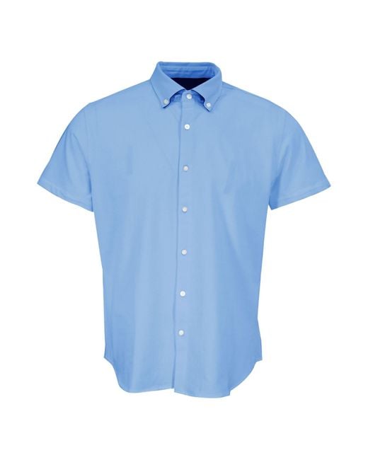 Lords of Harlech Blue Todd Knit Shirt for men