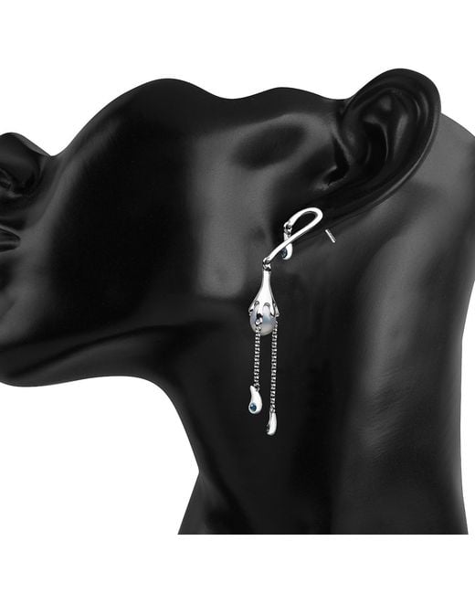 Lucy Quartermaine Metallic Pearl Drop Earrings With Swarovski Crystals