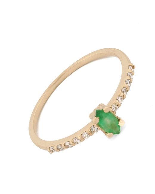 Ebru Jewelry Metallic Balance Emerald Diamond Band Ring