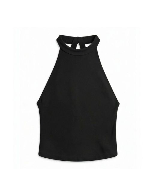 Marianne by Marie Jordane Black Parker Backless Halter Top