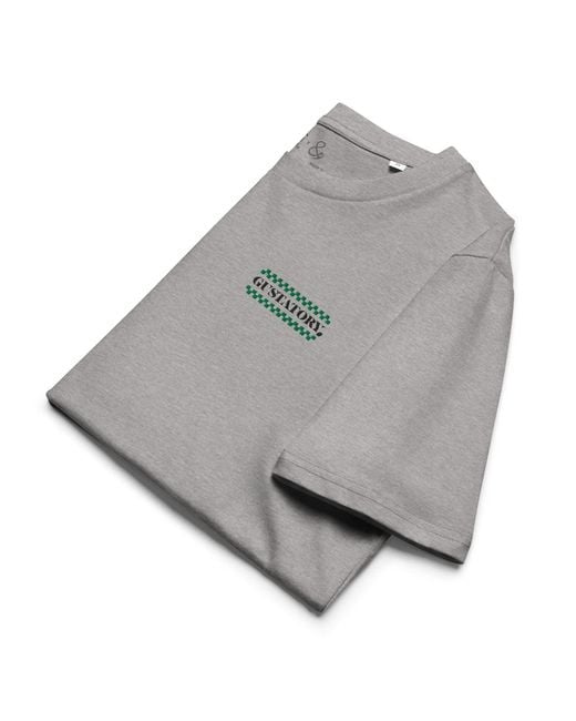 Anchor and Crew Gray Heather Gustatory Have A Good Day Organic Cotton Embroidered T-Shirt