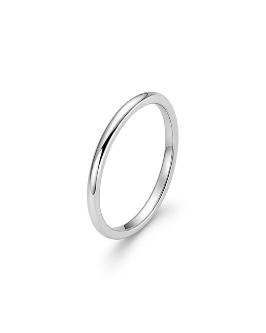 Unaloe White Smooth Sterling Band: Elegant Simplicity for men
