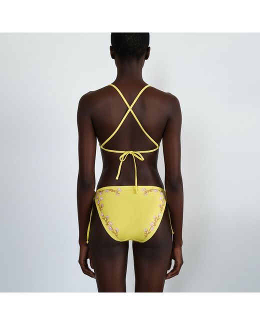 Jessie Zhao New York Metallic Garden Reversible Triangle Bikini Top