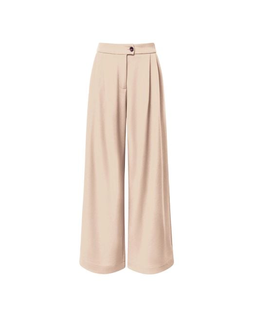 James Lakeland Natural Neutrals Cream Wide Leg Suit Trousers