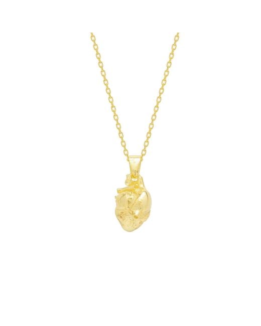 Spero London Metallic Sterling Anatomical Heart Necklace