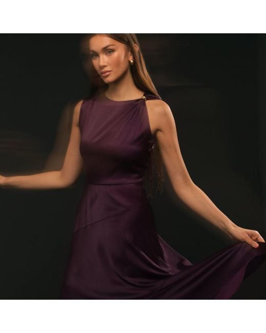 Tuva Collection Purple Modern Heritage Ring Dress-Burgundy