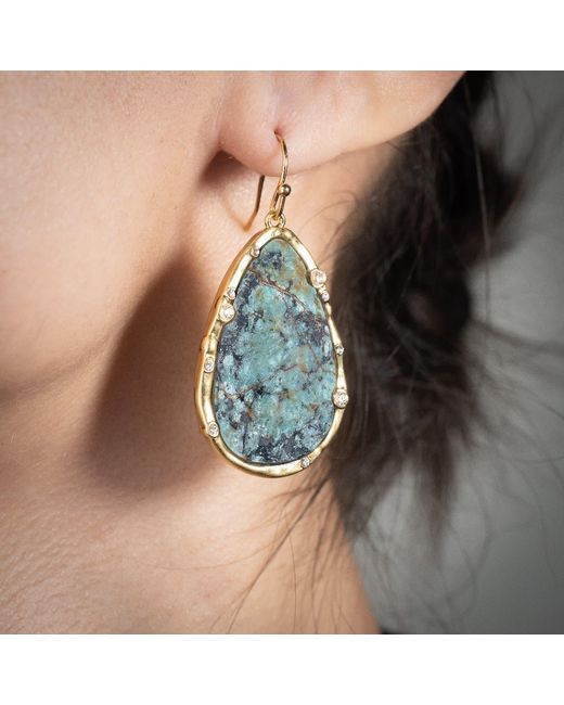 Rare Matters Jewelry Blue Timeless Nature's Beauty Teardrop Earrings African