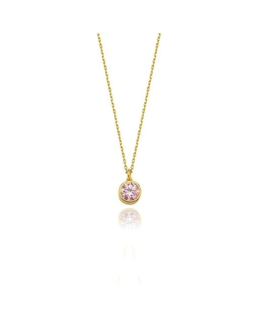 LINYA JEWELLERY Metallic Cosmic Chain Zodiac Necklace Birthstone