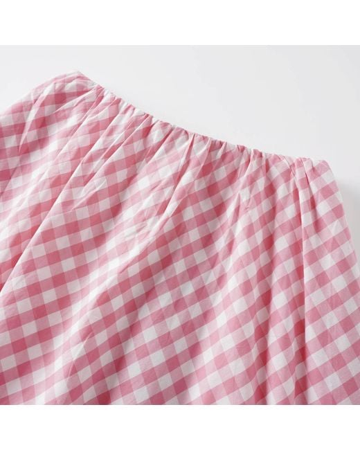 Smart and Joy Pink Cotton Midi Skirt With Pockets