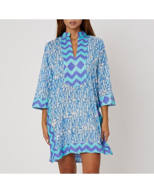 Casa Atelier by Ferdinando Fusco Blue Poseidon Tunic