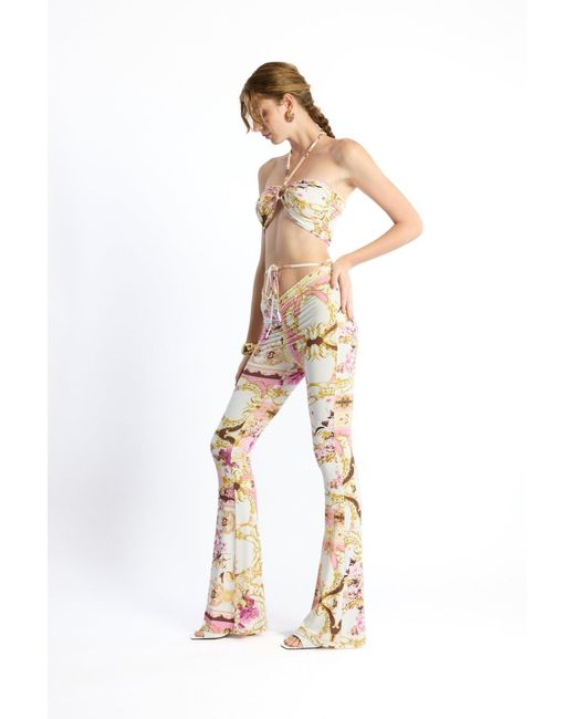 No'design Pink Sway Ruched Flared Pants