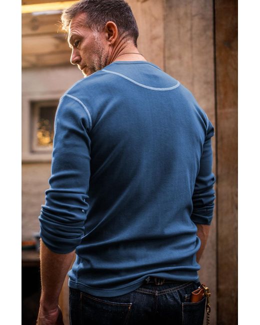&SONS Trading Co Blue The New Elder Henley Shirt for men