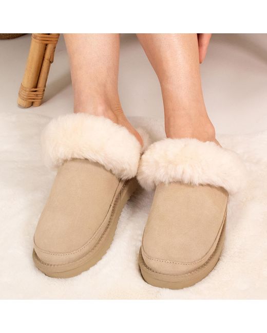 Pretty You London Pink Neutrals Hallie Sheepskin Multiway Slippers