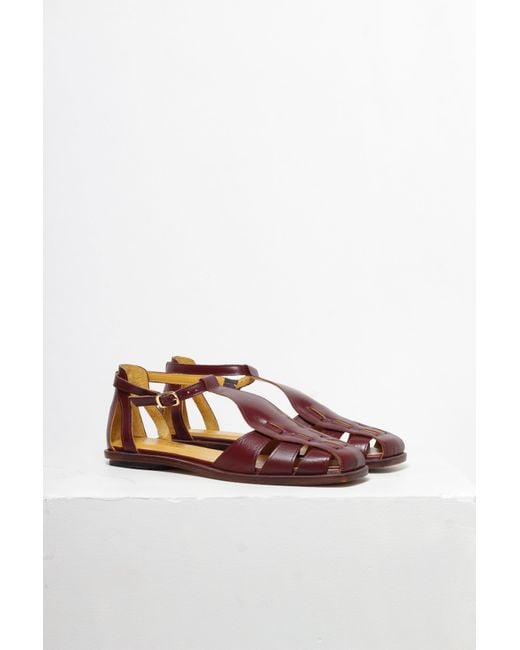 Mafalda Red Ida Wine Fisherman Sandals