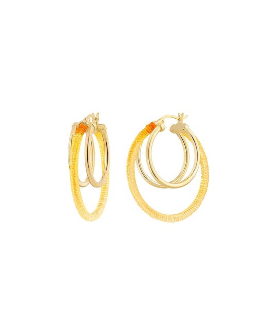 Gold & Honey Metallic Multi Hoop Earrings