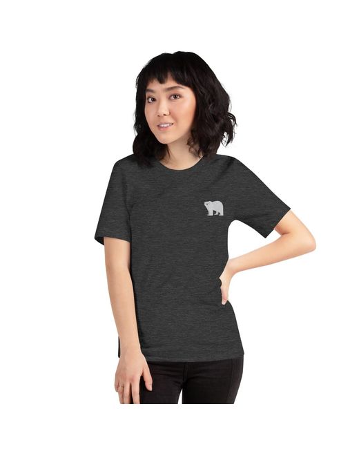 Anchor and Crew Black Heather Think Ocean Polar Bear Aspirations Cotton Embroidered T-Shirt