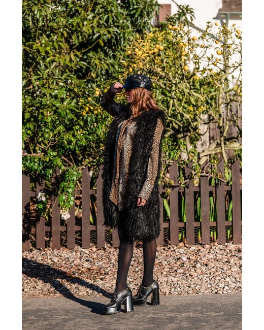 Jennafer Grace Black Genghis Faux Fur Vest