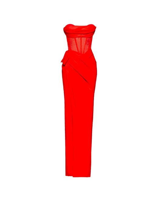 Angelika Jozefczyk Red Palermo Corset High Slit Gown
