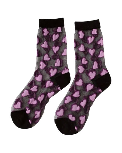 HIGH HEEL JUNGLE by KATHRYN EISMAN Purple Heart Of Glass Socks