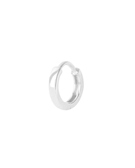 Zohreh White Huggie Hoop Earring 9K