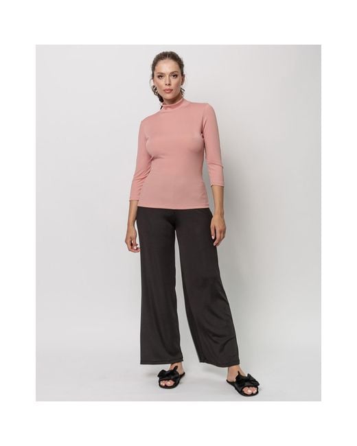 Oh!Zuza Pink Rib Rollneck Top