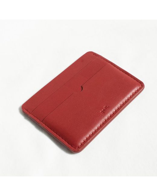godi. Red Handmade Leather Card Case