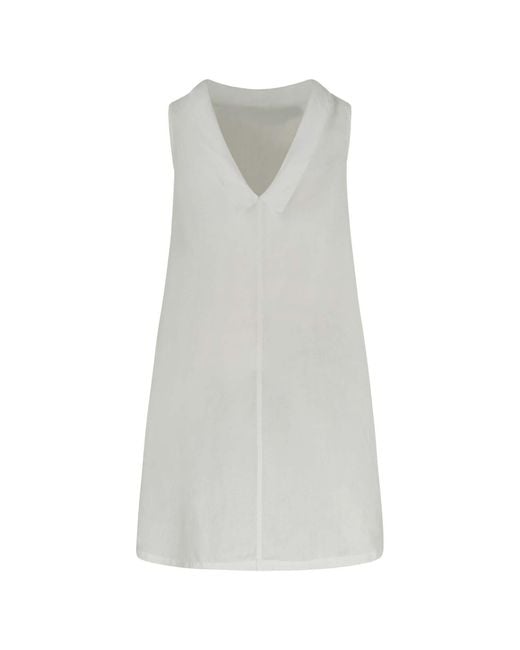 Haris Cotton White Midi Linen Cami Dress With Back Tie