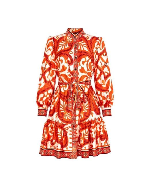 Maui X Lolita Red Zara Baroque Print Dress
