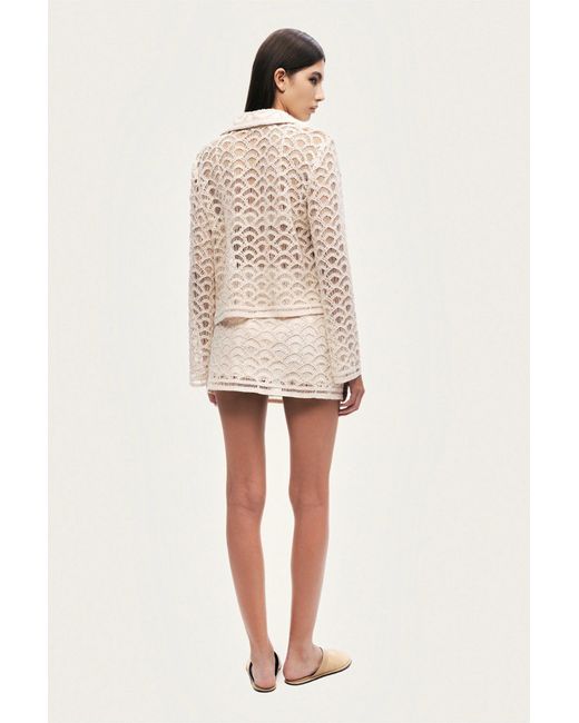 Nocturne Natural High-Waisted Lace Mini Skirt