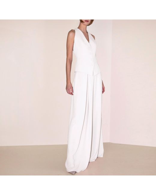 Angelika Jozefczyk White Neutrals Wide-Leg Trousers Hera Ecru