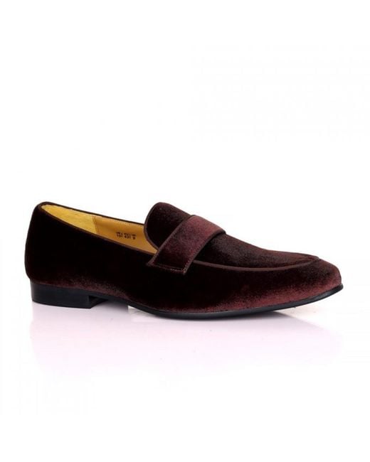 DAVID WEJ Black Alfred Velvet Loafers – Plum for men