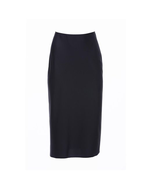 Carloslines Blue Bias Satin Skirt