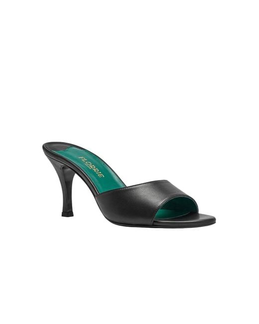 Florrie Black Lucia 75Mm Leather Mule