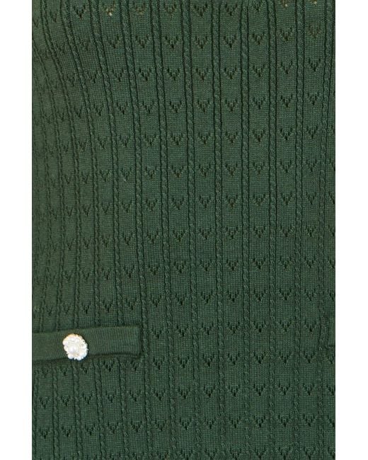 Yumi' Green Viscose Knitted Midi Dress With Buttons