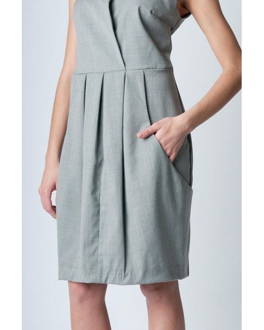 Conquista Gray Woven Sleeveless Dress