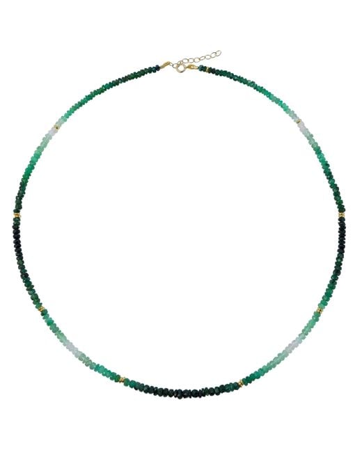 Bombyx House Metallic Emerald Ombre Station Necklace