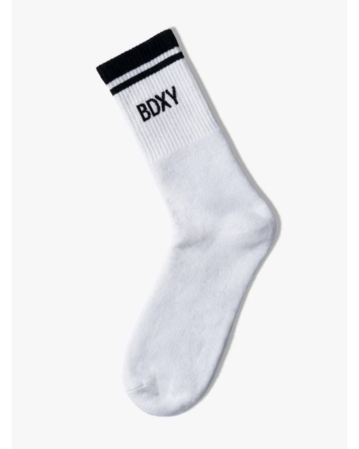 Bdxy Studio White "The Runner" Socks for men