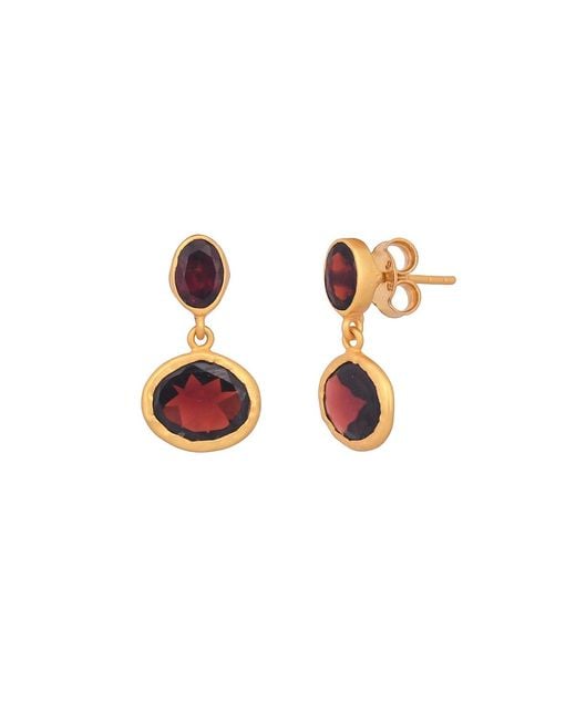 Opium Jewels Pink Shakti Droplet Stud Earrings