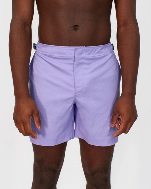 Lords of Harlech Purple Pool Oxford Swim Short for men