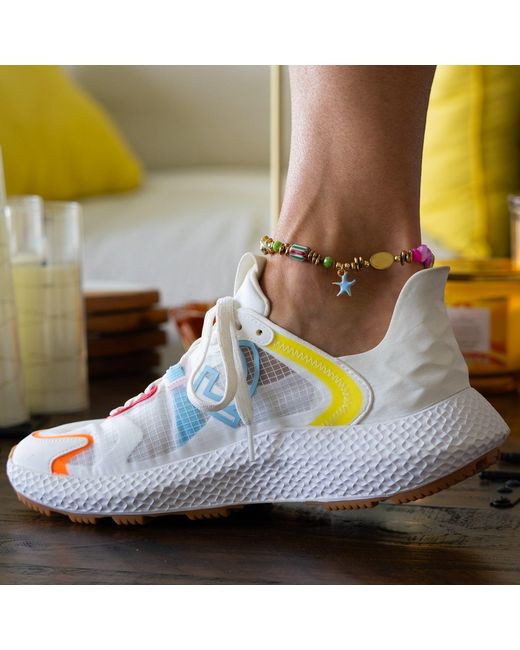 Ebru Jewelry Metallic Pastel Colors Dream Star & Fish Tail Beaded Anklet