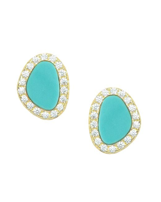 KAMARIA Blue Pebble Stud Earrings