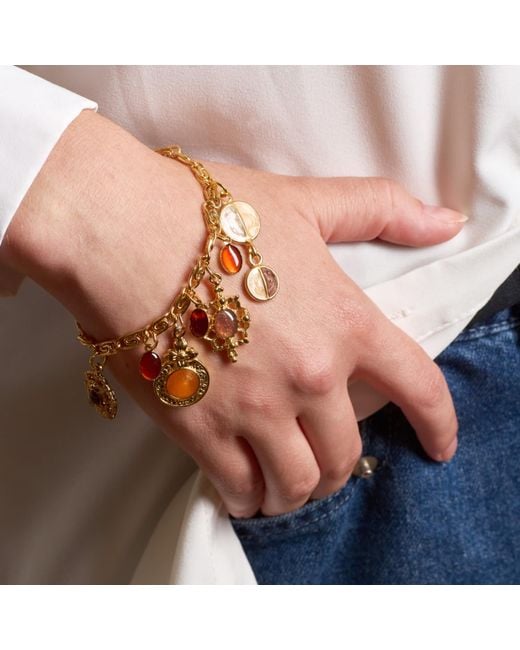 Caramel Vintage Jewellery Metallic Autumn Charm Bracelet