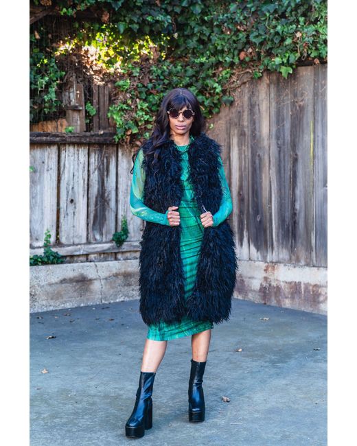Jennafer Grace Black Genghis Faux Fur Vest