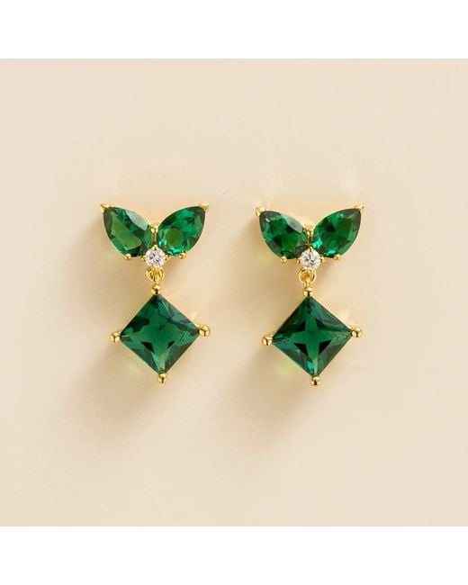 Juvetti Green Amore Earrings Emerald & Diamond