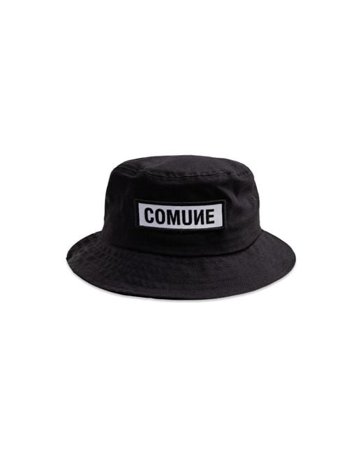 Comune Black Patch Bucket Hat for men