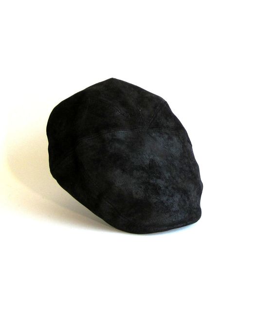 Dasmarca Hats Black Alex Carbon Suede Leather Cap For for men