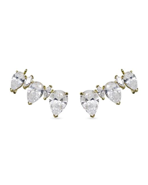 SALLY SKOUFIS Metallic Cascade Ear Climber New Frontier With Made Cz Diamond Stimulant
