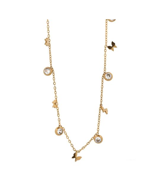 Ebru Jewelry Metallic Hope Butterfly & Diamond Necklace