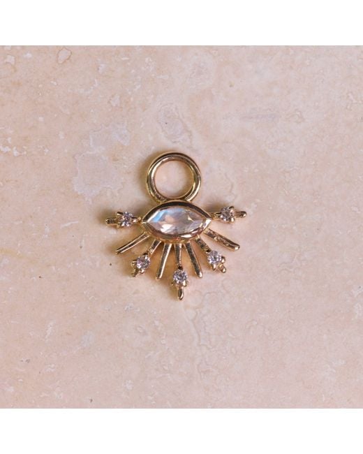 Zohreh Metallic Moonstone & Sapphire Sunburst Earring Charm 9K